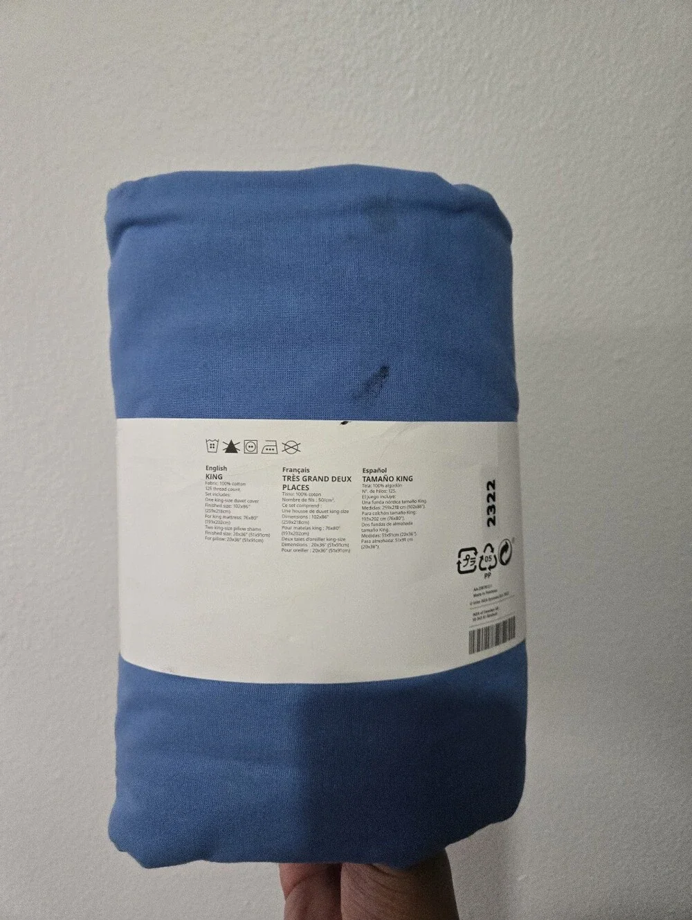 (NWD) Classic Solid Blue Duvet Cover - King Size